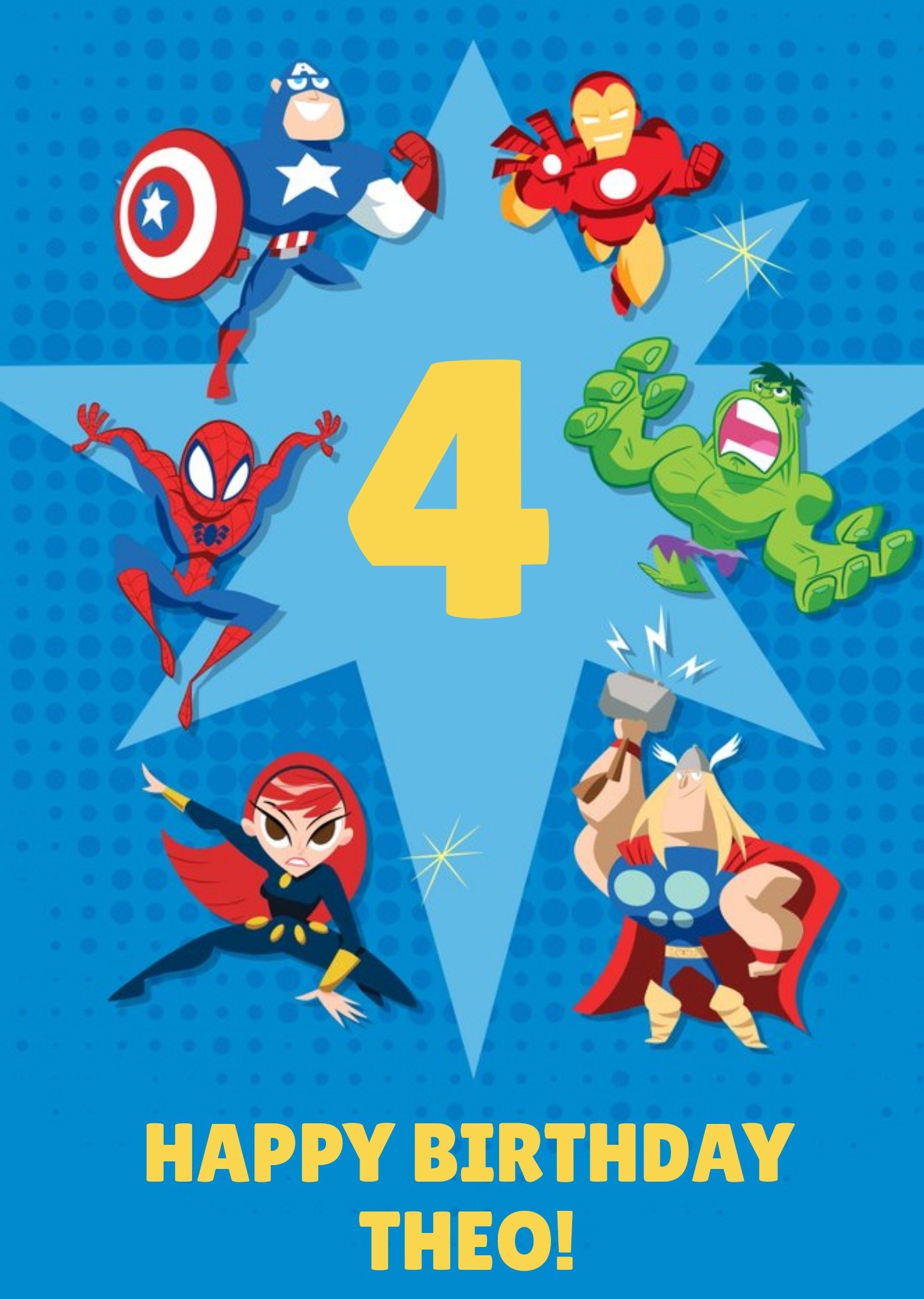 Disney Marvel Comics Characters Happy Birthday Card Ecard