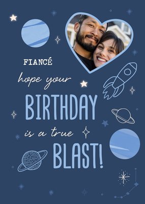 Moonchild Planets Universe Loving Photo Upload Birthday Card