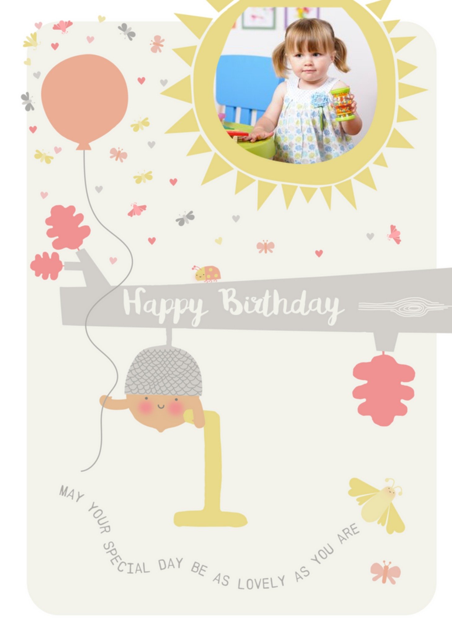 1st Birthday Photo Upload Card Ecard