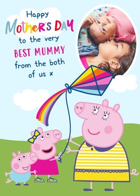 Cute Peppa Pig and George From The Both Of Us Mother's Day Card For The Best Mummy