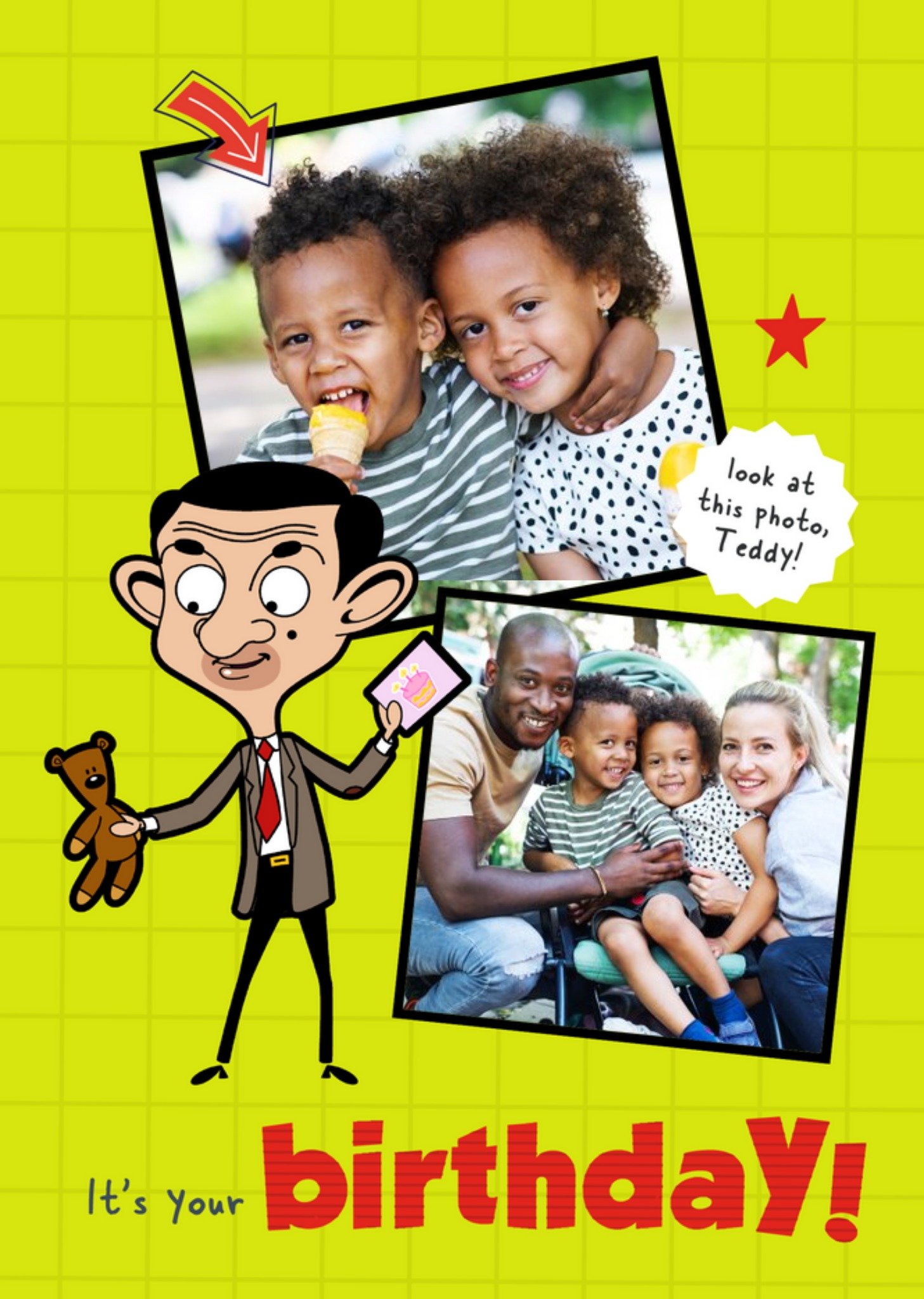 Moonpig Mr Bean Kids Photo Upload Birthday Card Ecard