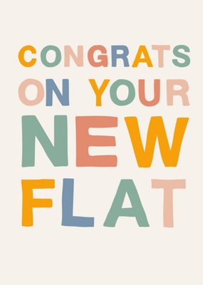 Colourful Typography On A Cream Background New Flat Congratulations Card