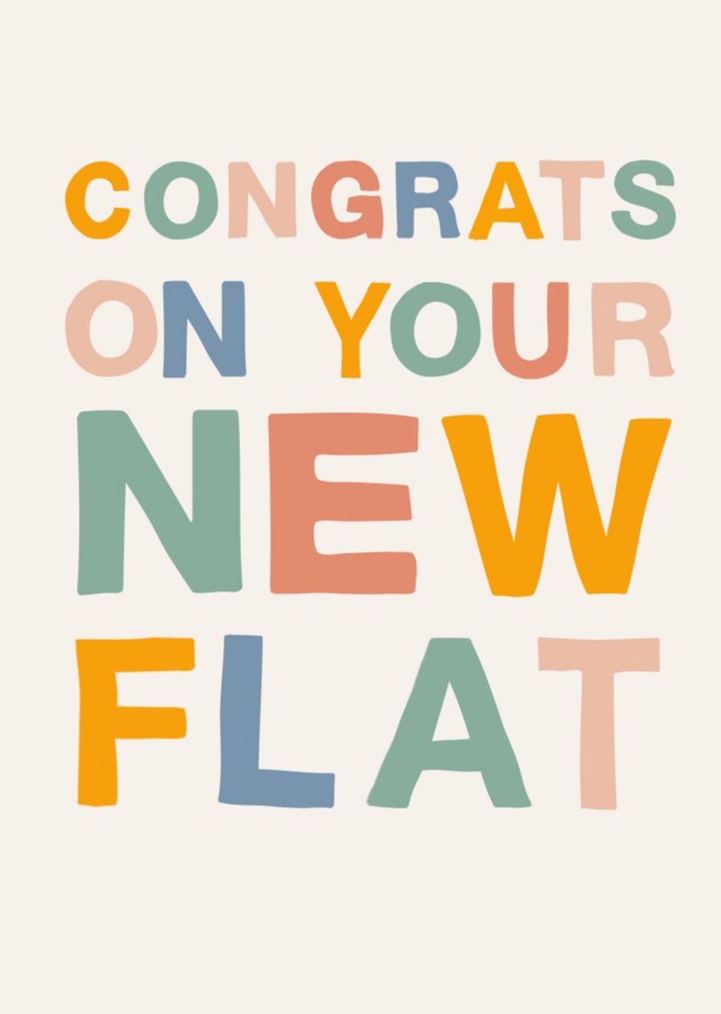 Moonpig Colourful Typography On A Cream Background New Flat Congratulations Card Ecard