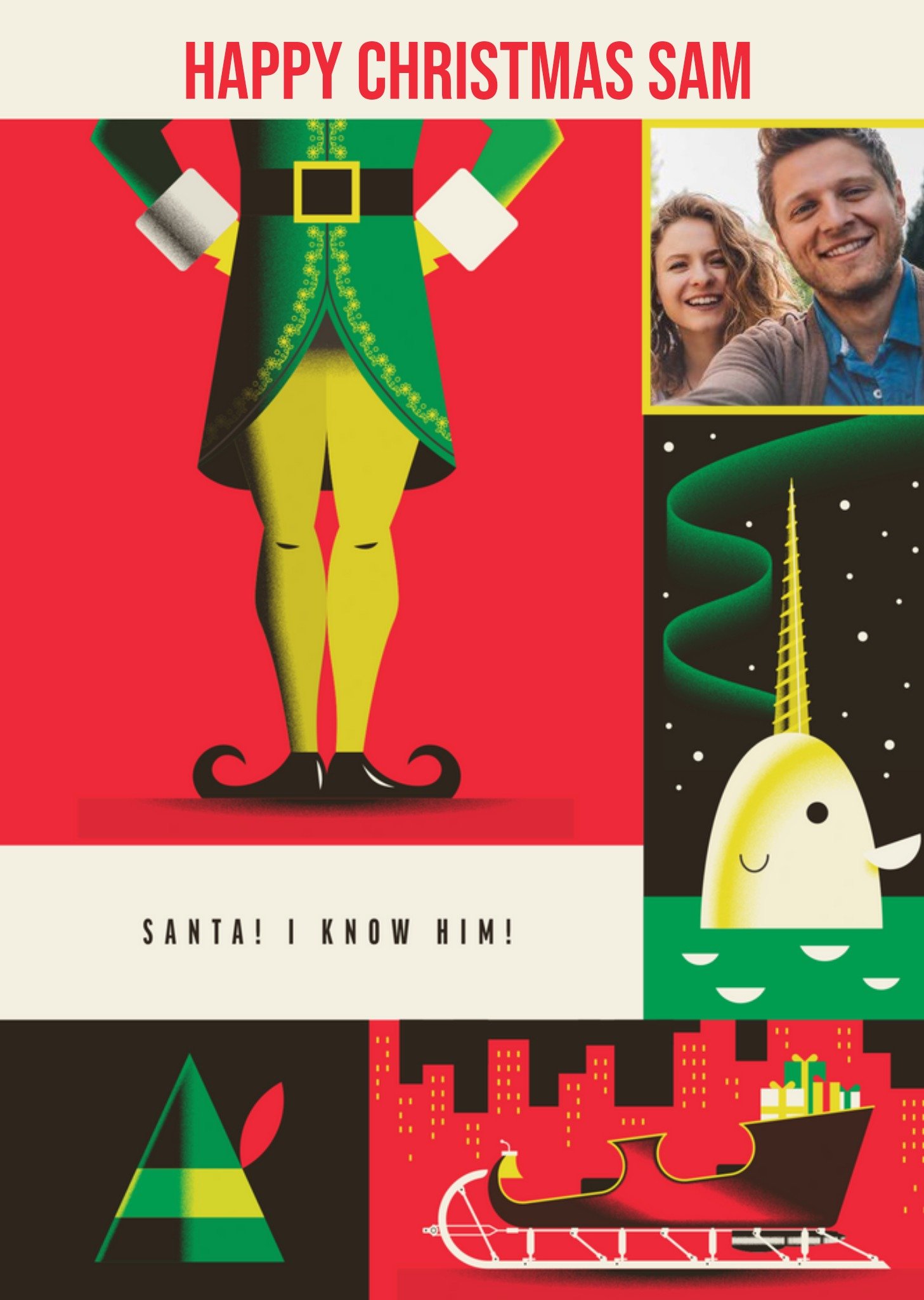 Moonpig Elf Photo Upload Christmas Card Ecard