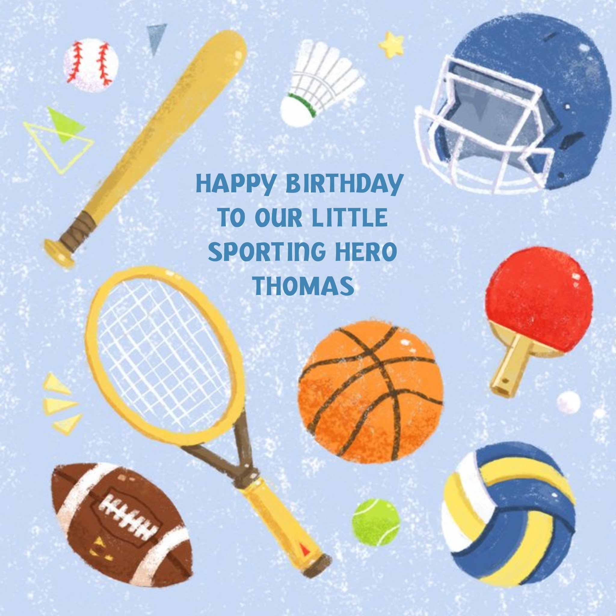 Bits And Bobs Our Sporting Hero Personalised Birthday Card, Square