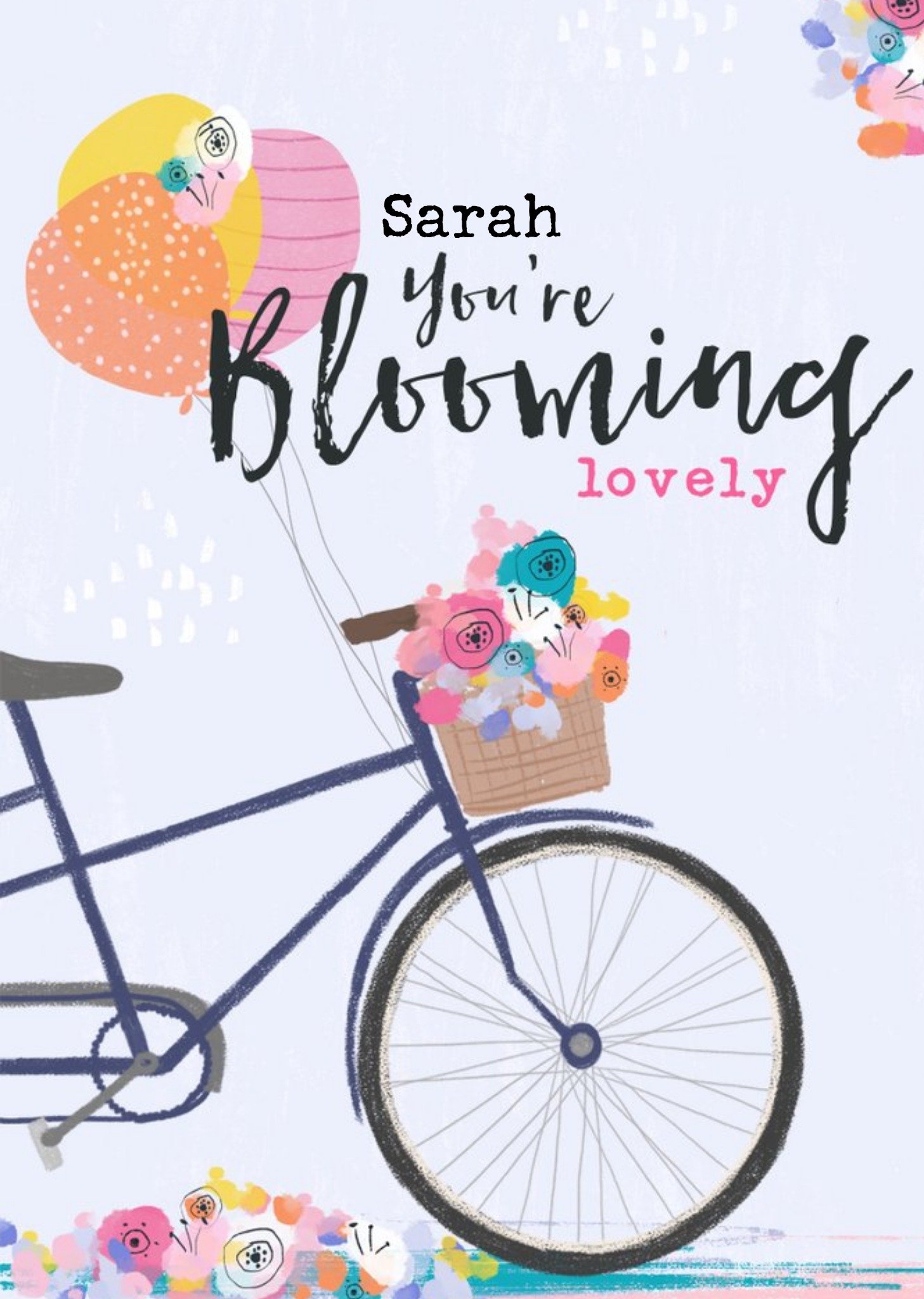 Cute Modern Birthday Card You're Blooming Lovely Ecard