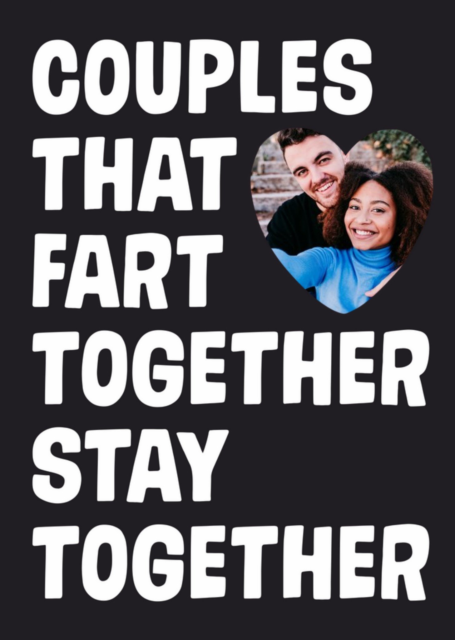 Moonpig Funny Couples That Fart Together Stay Togerther Photo Upload Anniversary Card, Large
