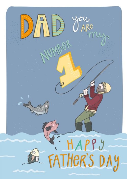 Moonpig Dad You Are My Number 1 Fishing Father's Day Card, Giant