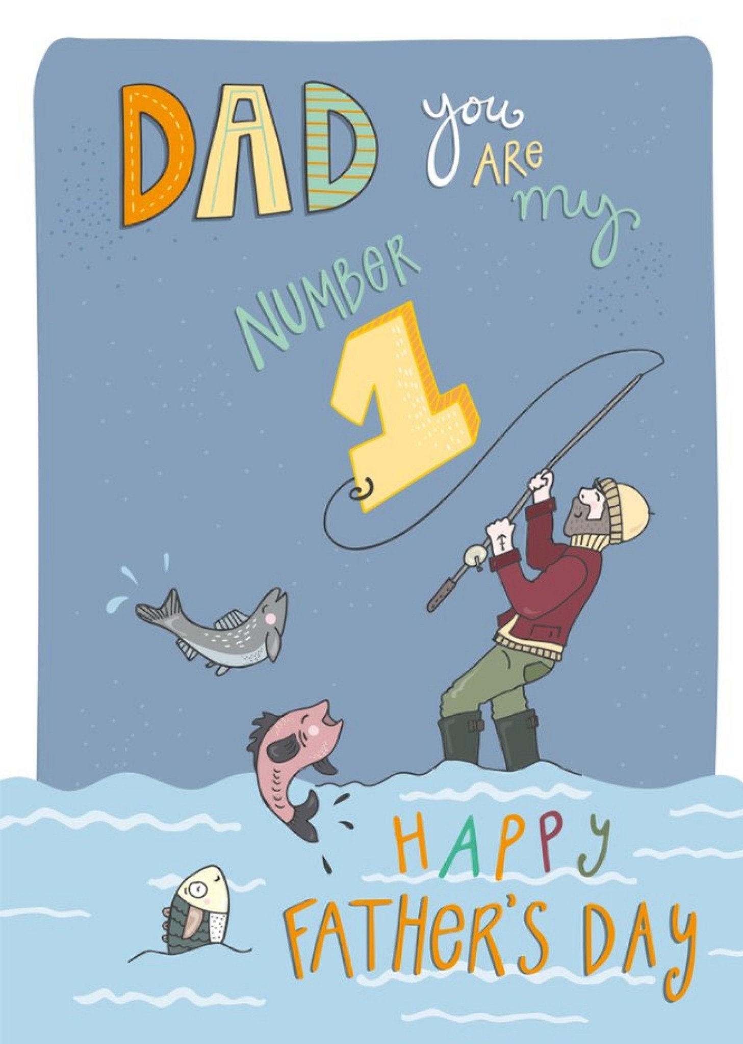 Moonpig Dad You Are My Number 1 Fishing Father's Day Card Ecard