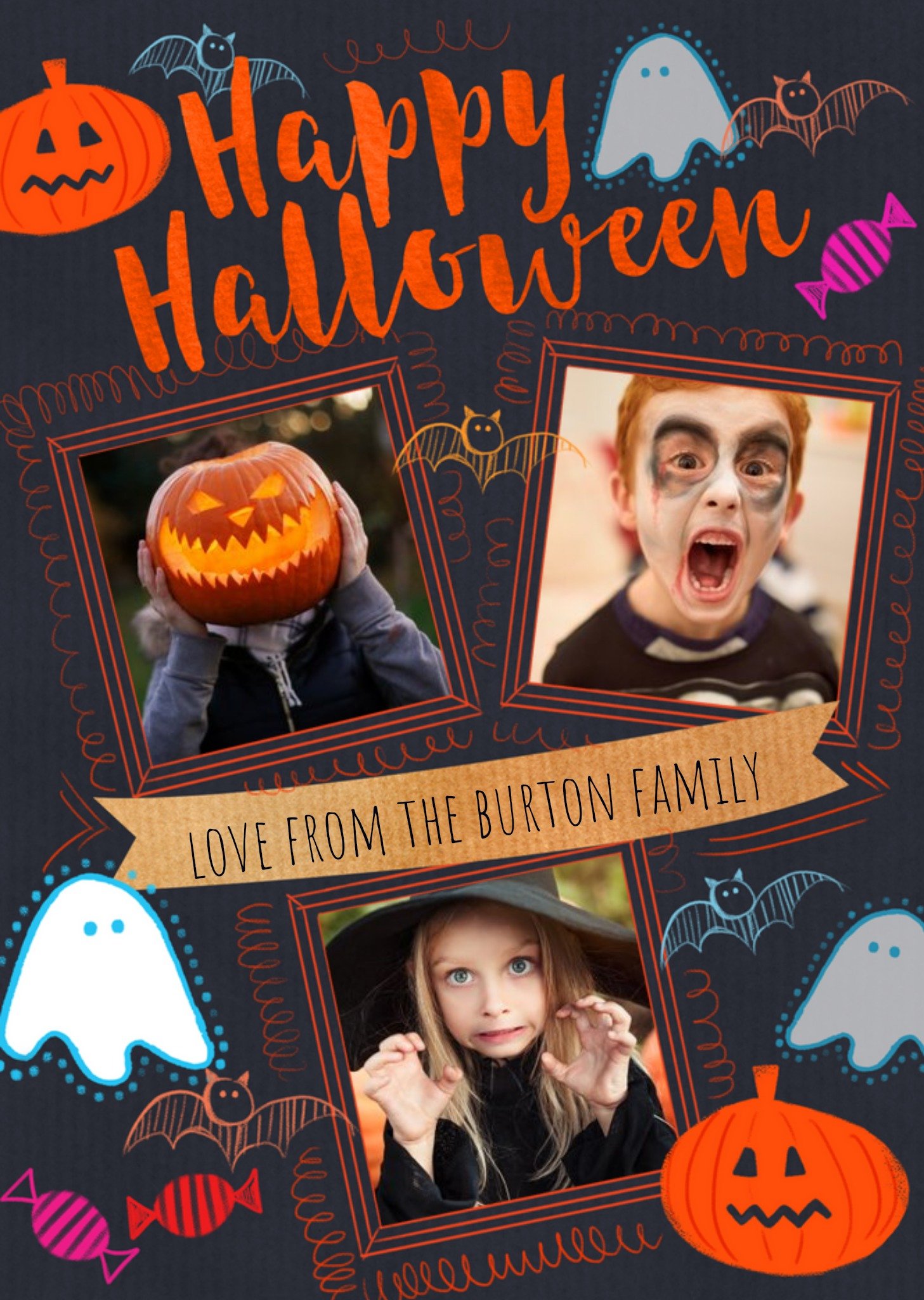 Illustrations Of Halloween Icons Happy Halloween Photo Upload Card Ecard