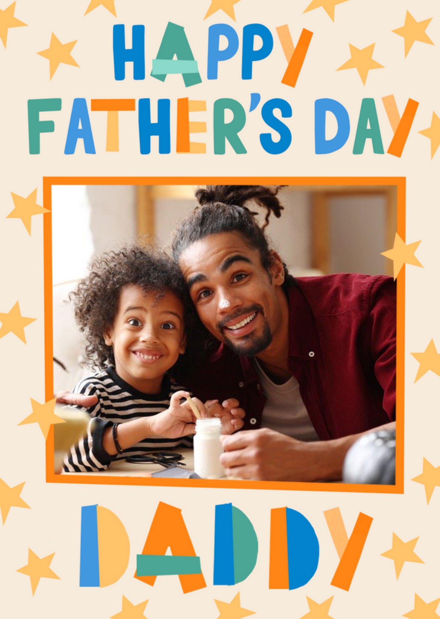 Moonpig Happy Father's Day Daddy Stars Photo Upload Card, Large
