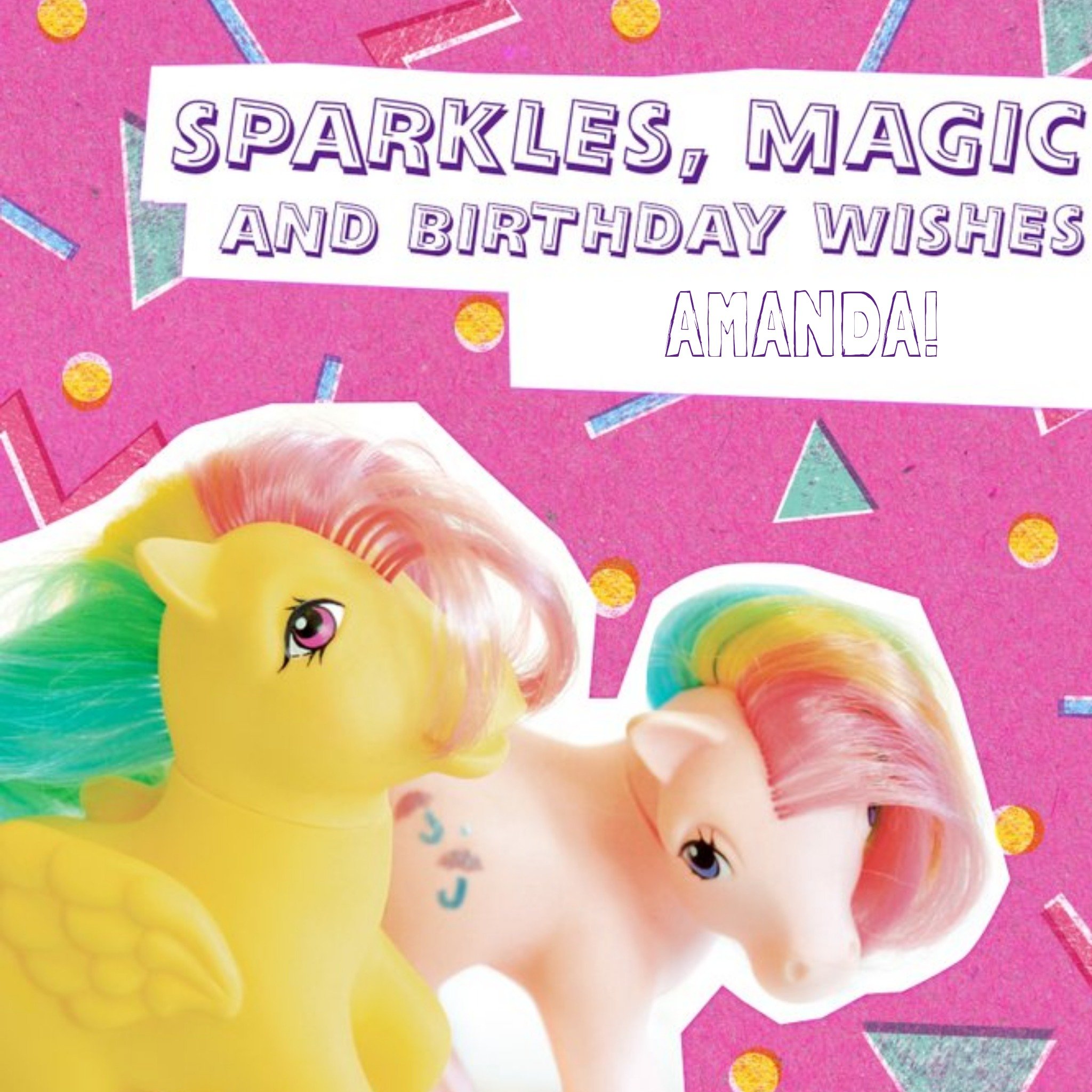 My Little Pony - Sparkles - Magic - Birthday Card, Square