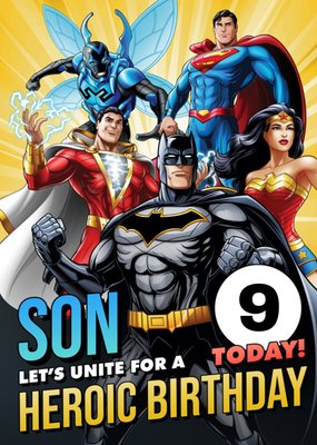 Justice League Sons Heroic Birthday Card