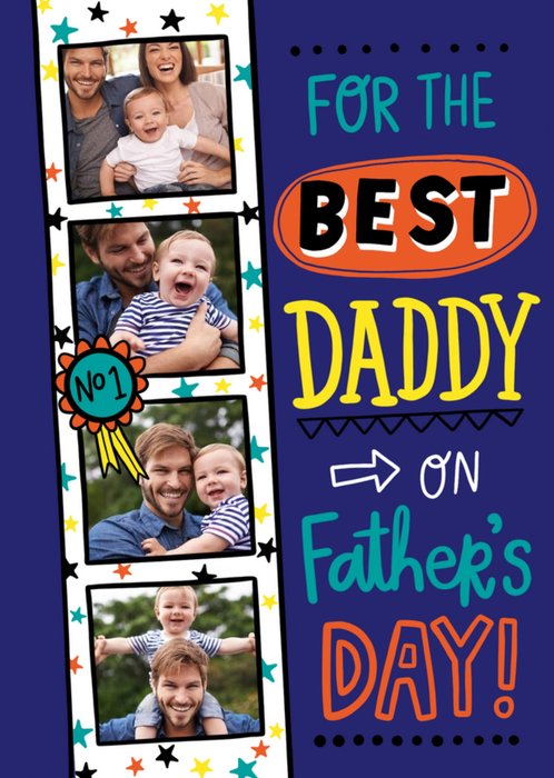 Typographic For The Best Daddy On Fathers Day Card