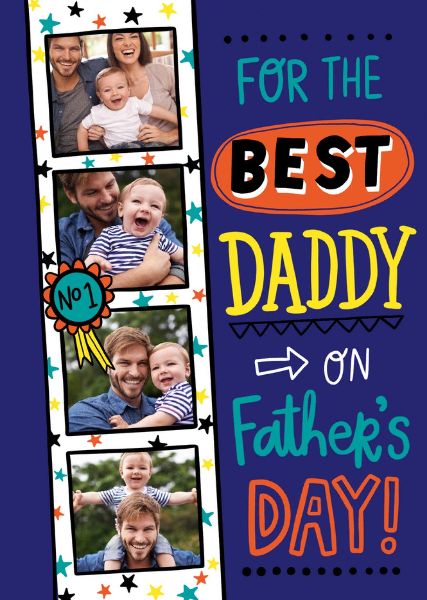 Typographic For The Best Daddy On Fathers Day Card Ecard