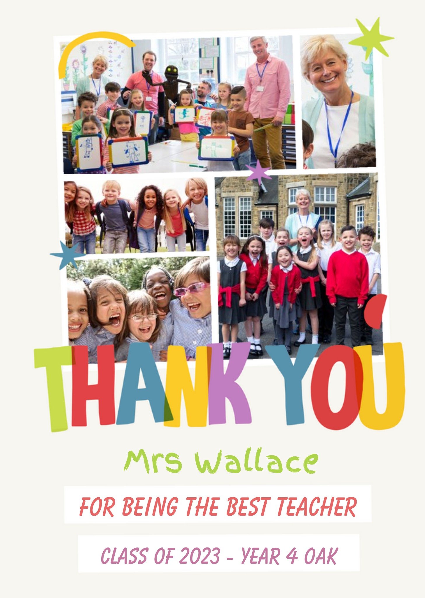 Thank You Teacher Photo Upload Card Ecard