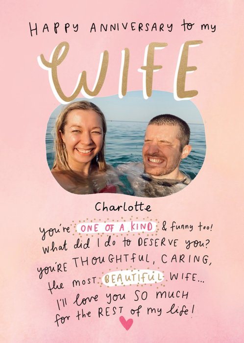 The Happy News Wife Anniversary Card