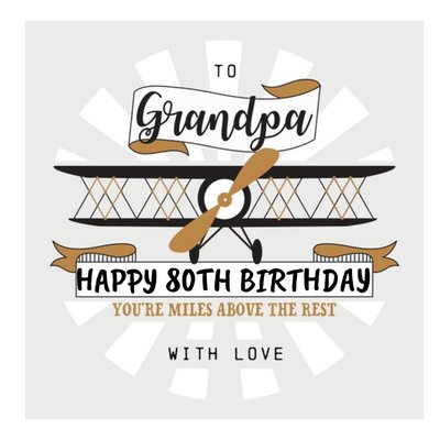 Ling Design Illustrated Milestone 80th Birthday Grandpa Card