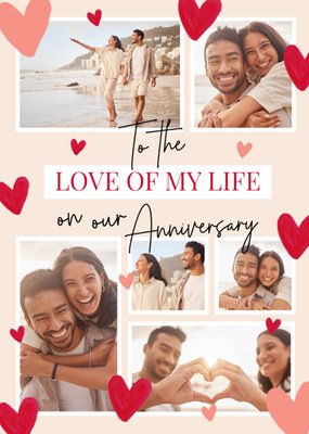 Tenderhearted Love Of My Life Love Hearts Photo Upload Anniversary Card