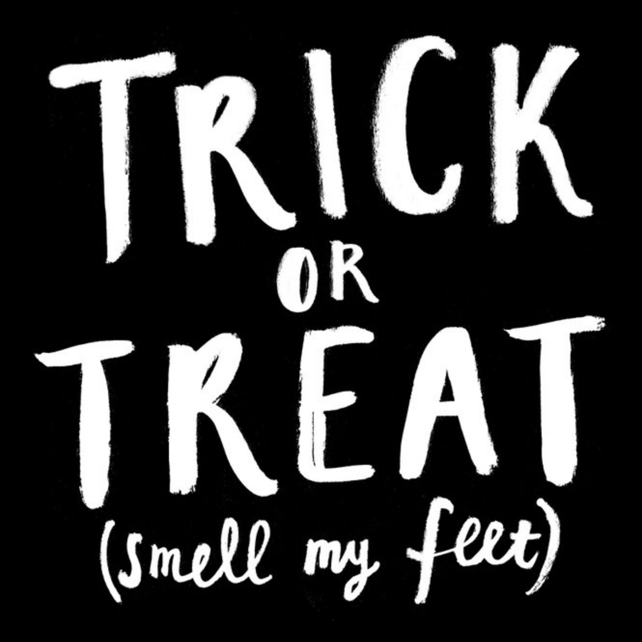 Trick Or Treat (Smell My Feet) Funny Halloween Card, Square