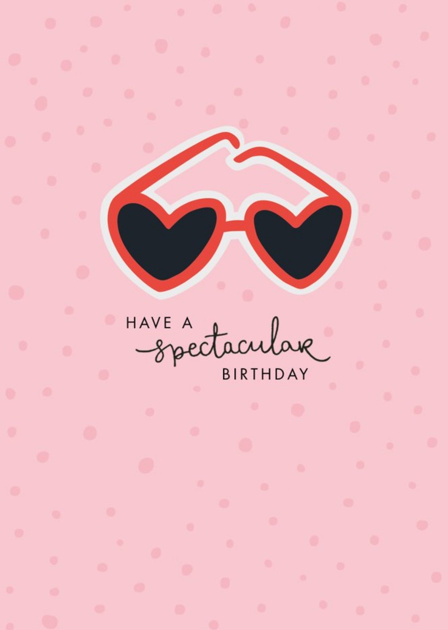 Moonpig Hotchpotch Sunglasses Pink Sweet Birthday Card, Large