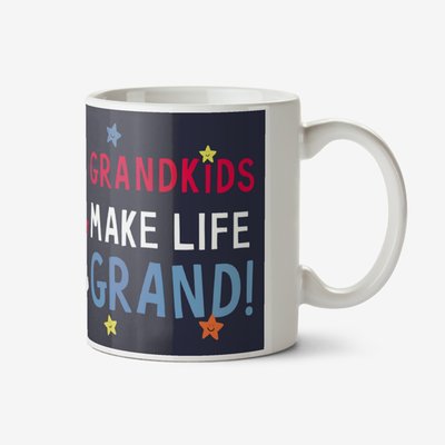 Grandkids Make My Life Grand Grandad Photo Upload Mug