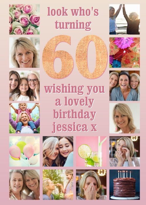 Multiple Photo Upload Look Whose Turning 60 Birthday Card