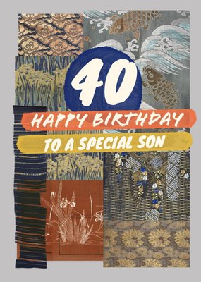 V&A Fashion and Textiles Collection Traditional Special Son Birthday Card