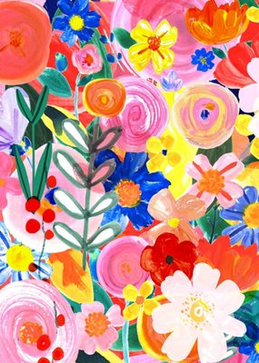 Katt Jones Illustration Floral Colourful Just A Note