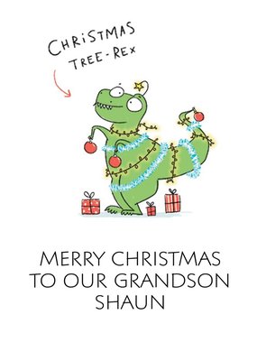 Funny Christmas Card A Christmas Tree-Rex