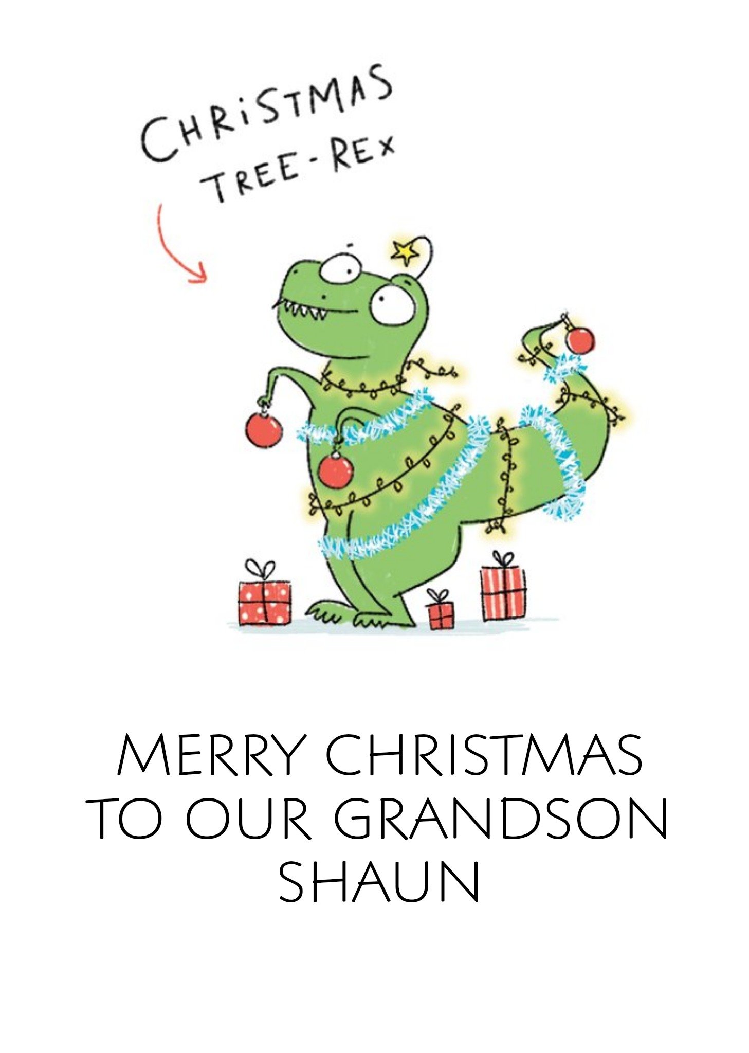 Funny Christmas Card A Christmas Tree-Rex Ecard