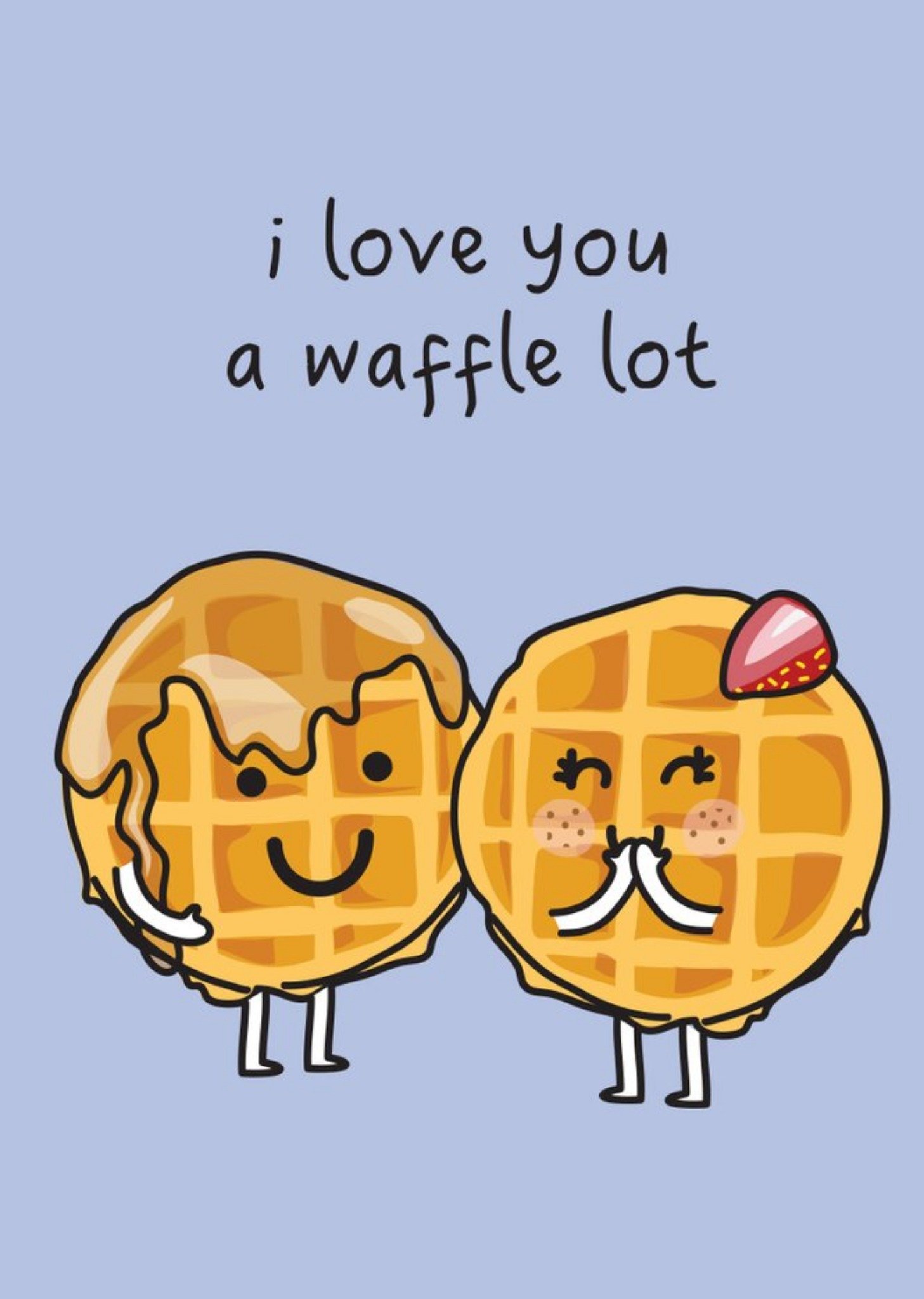 I Love You A Waffle Lot Cute Illustration Card Ecard