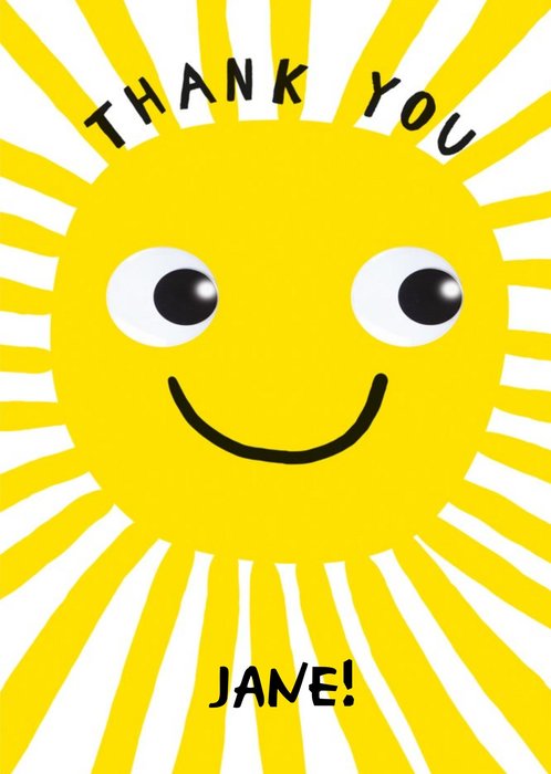Illustration Of A Smiling Sun Thank You Card | Moonpig