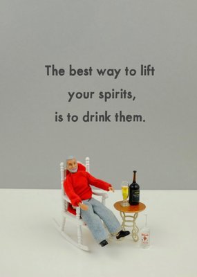 Funny Photographic Male Figurine Drinking Humour Card