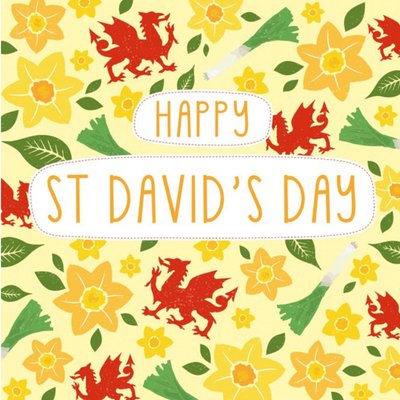Happy St Davids Day Floral Card