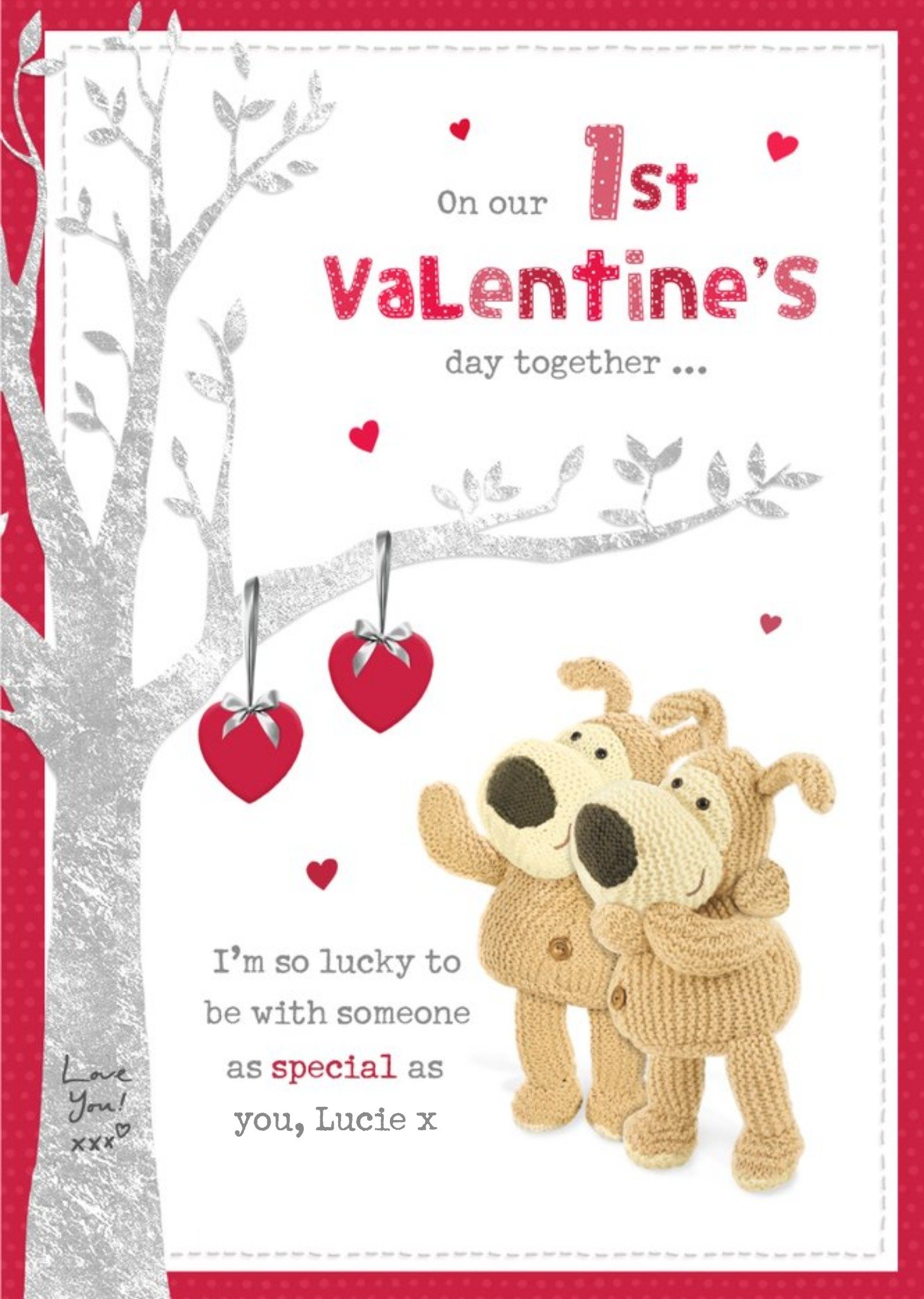 Cute Boofle 1st Valentine's Day Together Valentine's Day Card, Large