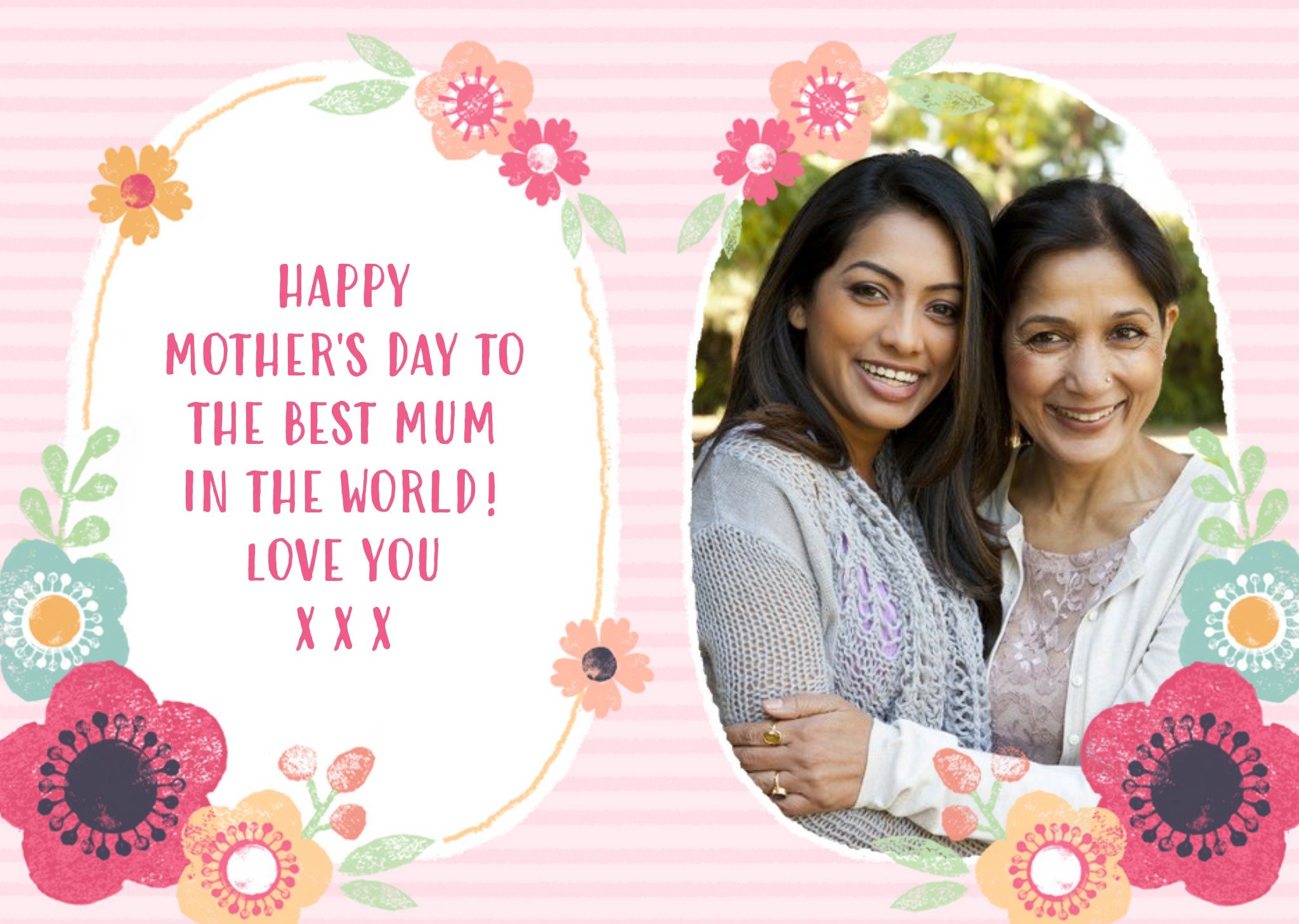 Moonpig Happy Mother's Day To The Best Mum In The World Photo Card Ecard