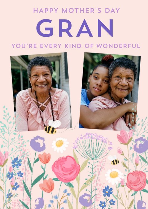 Pigment Photo Upload Gran You're Every Kind Of Wonderful Mother's Day Card