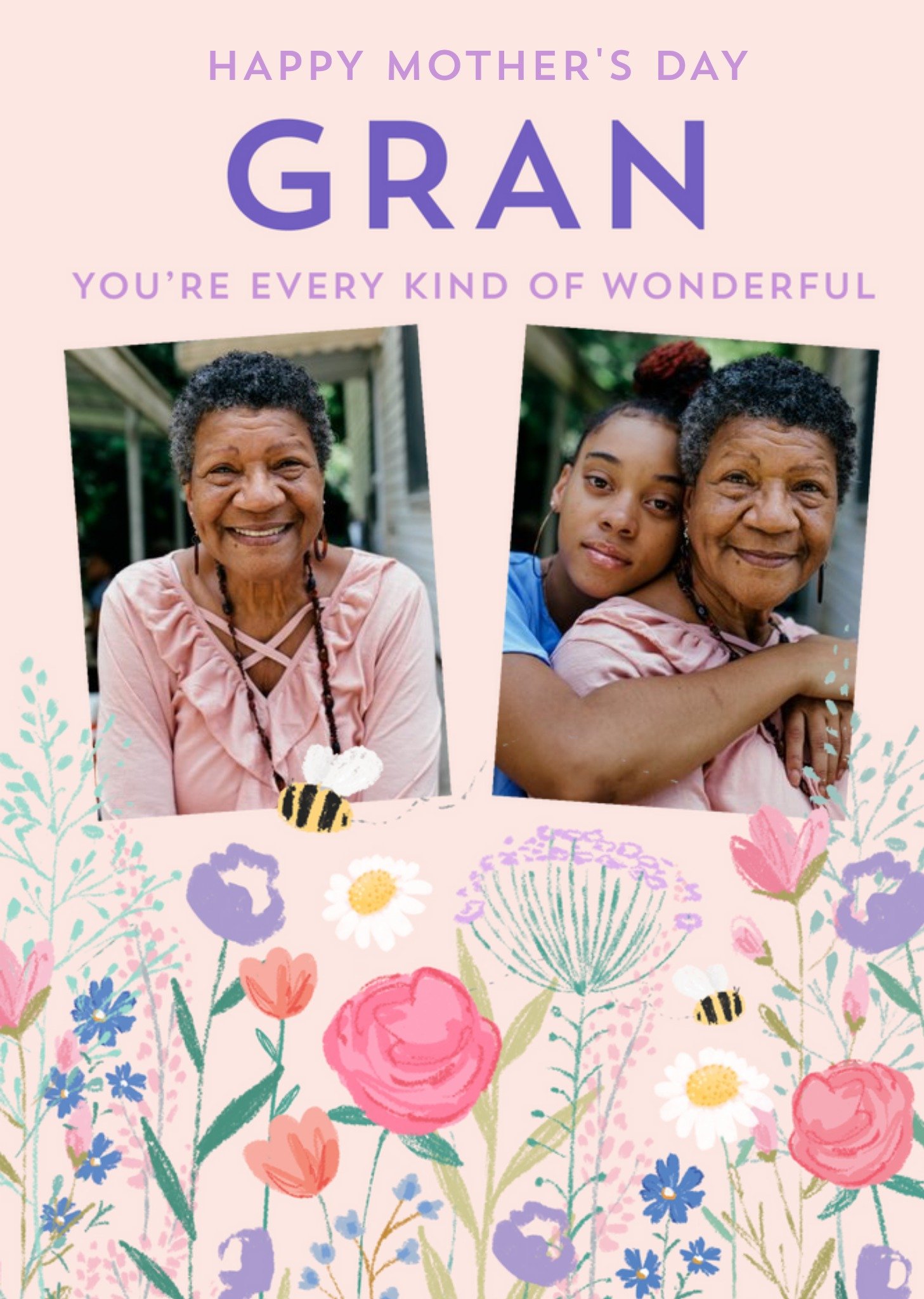 Moonpig Pigment Photo Upload Gran You're Every Kind Of Wonderful Mother's Day Card Ecard