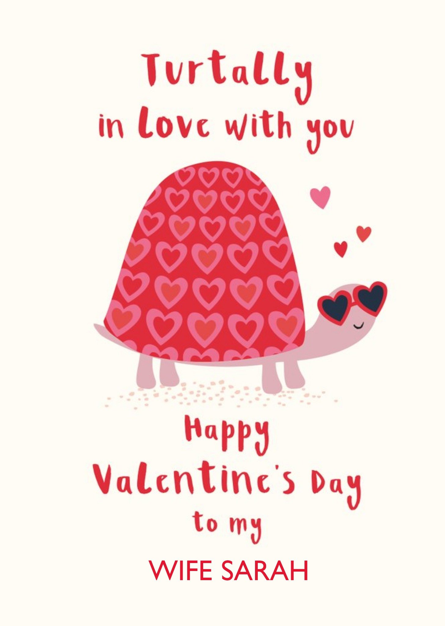 Moonpig Cute Illustration Of A Turtle Wearing Heart Shaped Shades Valentine's Day Card Ecard