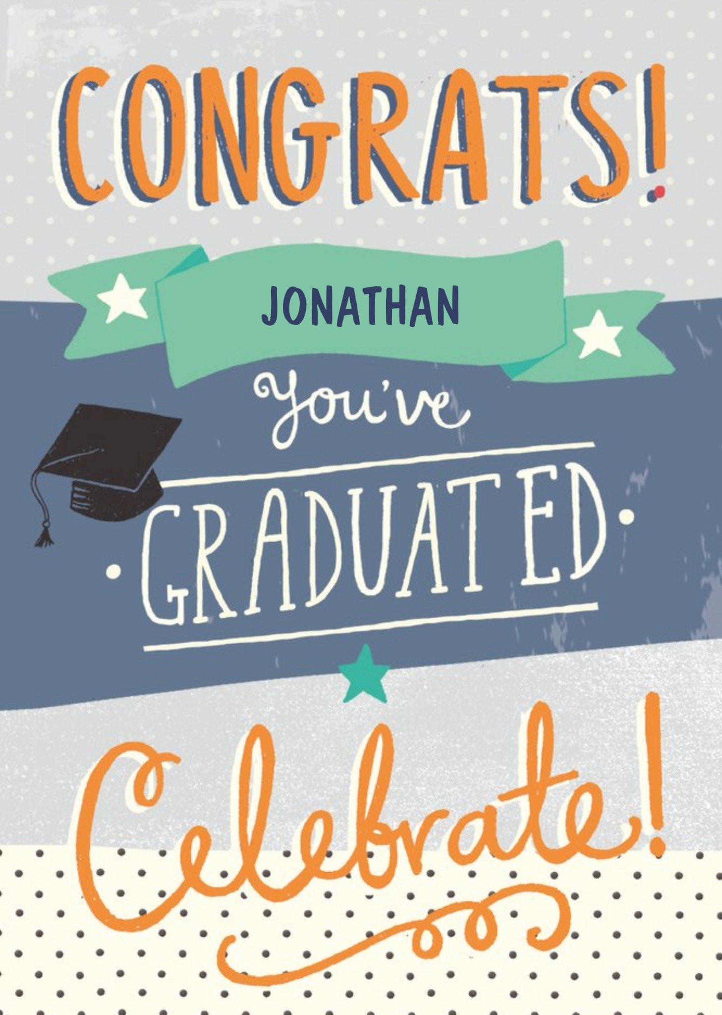 Hotchpotch Illustrated Graduation University Typographic Card Ecard