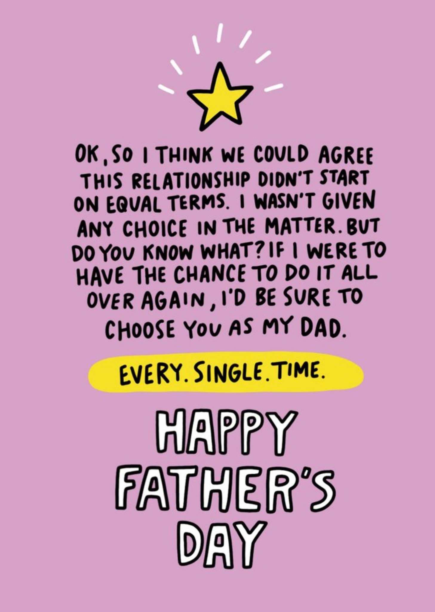 Moonpig Angela Chick Choose You Sentimental Father's Day Card, Large