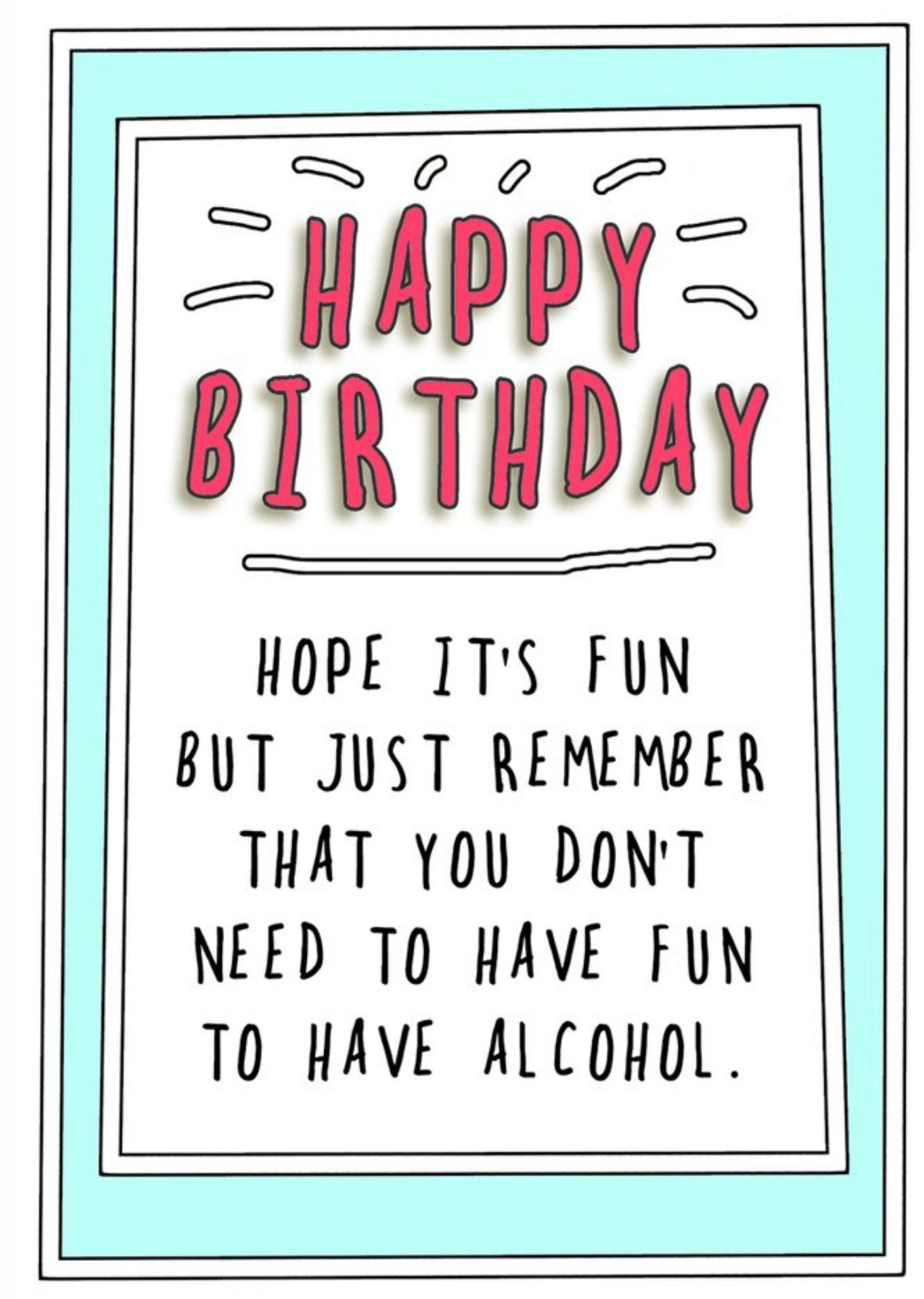 Go La La Humourous Handwritten Text With A Blue Border Birthday Card Ecard