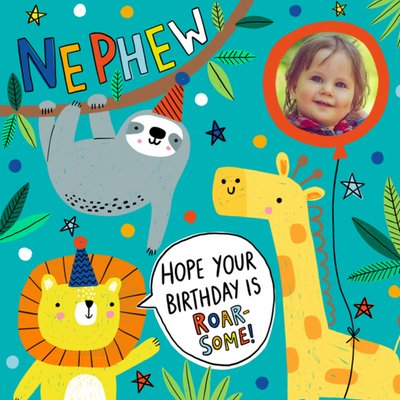 Hope Your Birthday Is Roar-Some Photo Upload Jungle Card