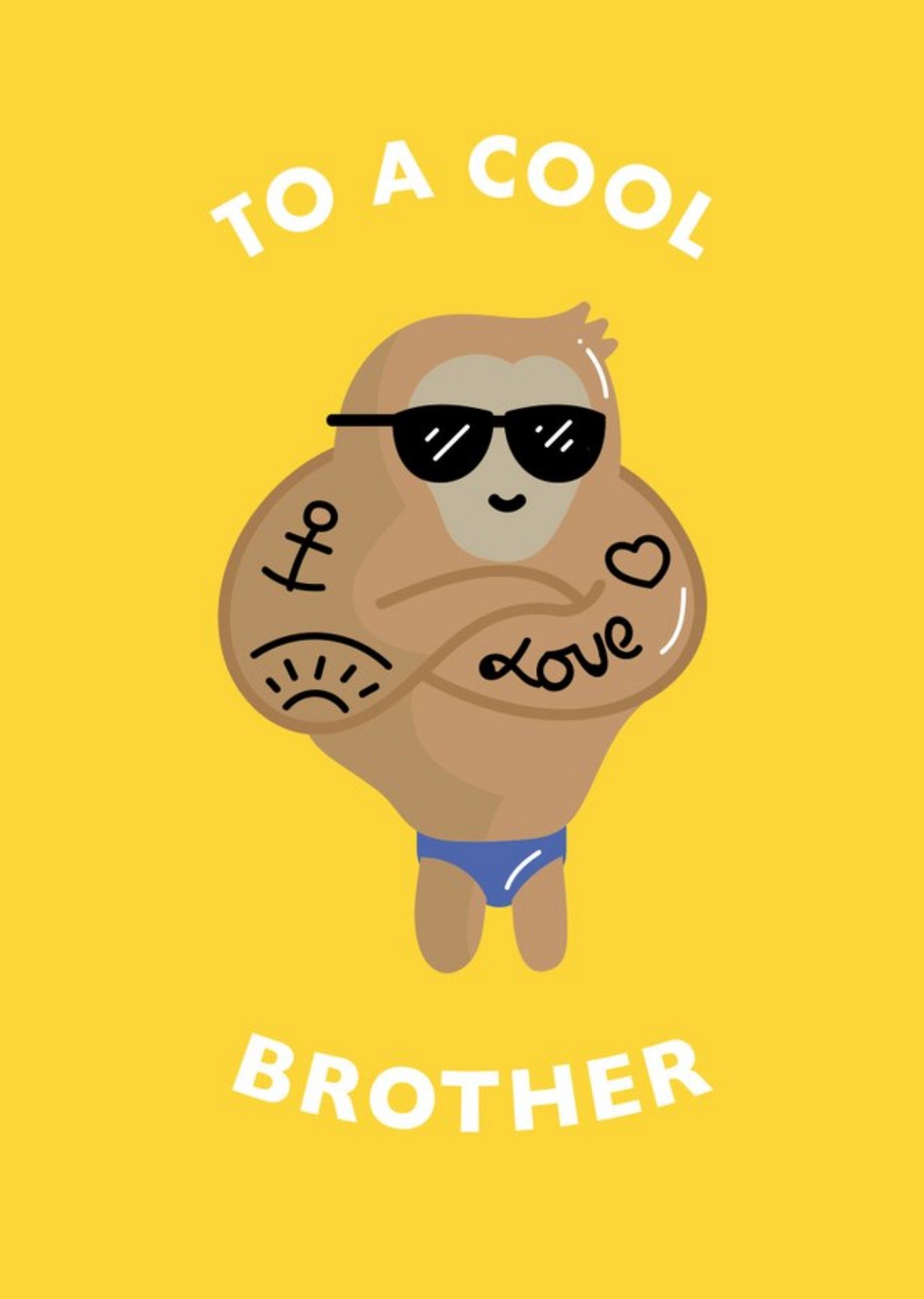 To A Cool Brother Yellow Card Ecard