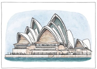 Illustration Of The Sydney Opera House Card