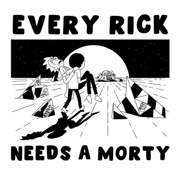 Rick And Morty Funny Black and White Cartoon Birthday Card From Adult Swim