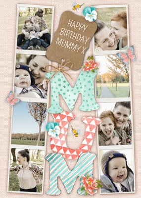 Photo Strips Personalised Photo Upload Birthday Card For Mum