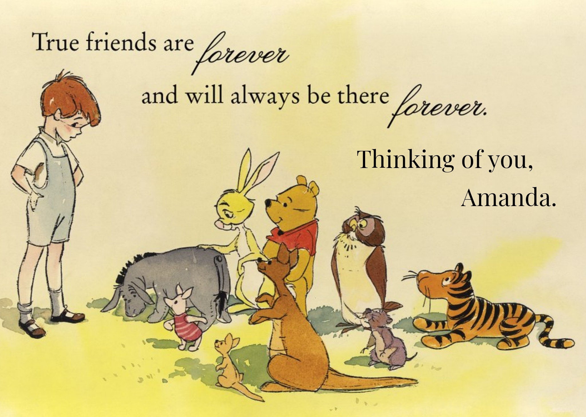 Disney Winnie The Pooh Thinking Of You Postcard