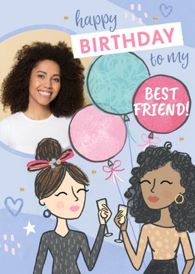 Raspberry Fizz Fun Illustrated Best Friend Birthday Card